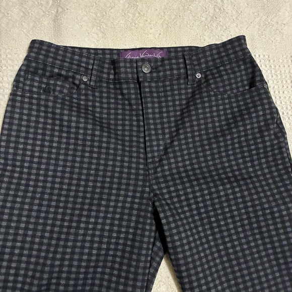 Gloria Vanderbilt Amanda Pants Trousers Stretch Black and Gray Plaid Size 8 - Picture 7 of 11